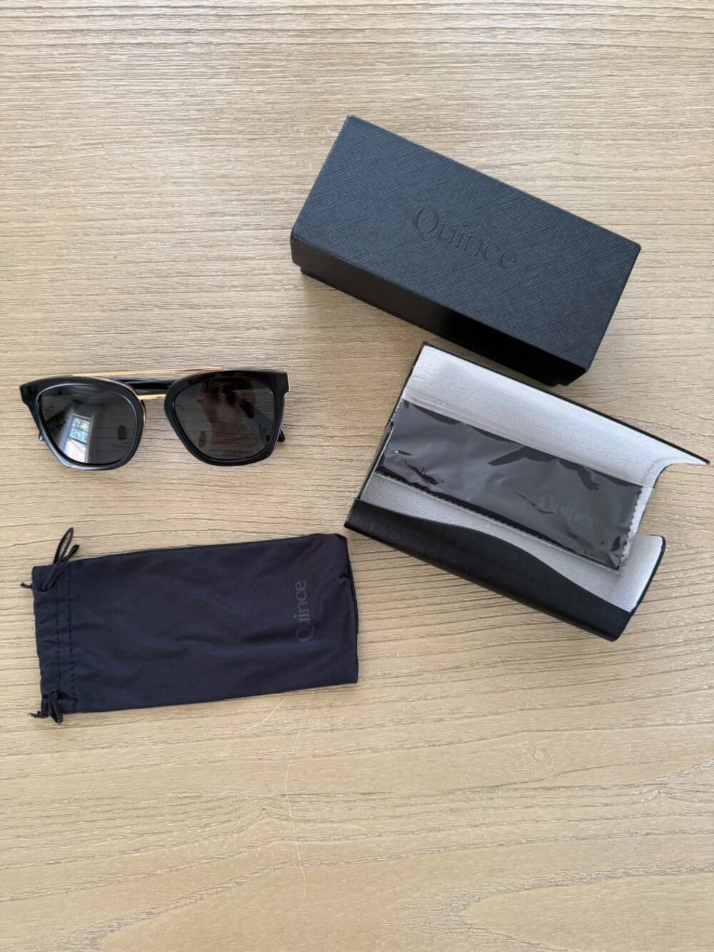 New Quince Black Remi Polarized Acetate Sunglasses